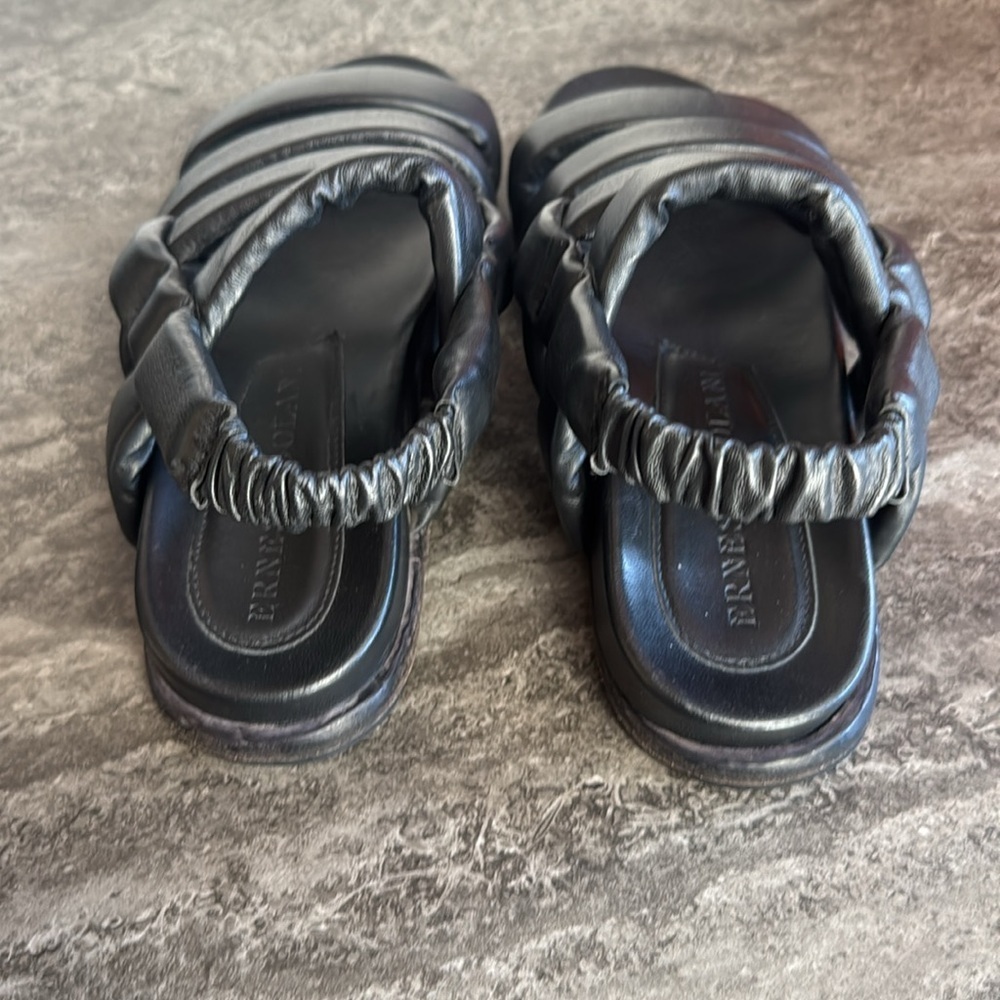 ERNESTO DOLANI Puff Leather Sandals.  size 37 - Picture 4 of 7